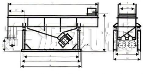 直線振動(dòng)篩安裝示意圖